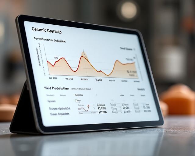Predictive analytics dashboard showing glaze outcome curves